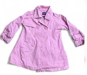 baby GAP Toddler Girls Pink Double Breasted Trench Coat 2T